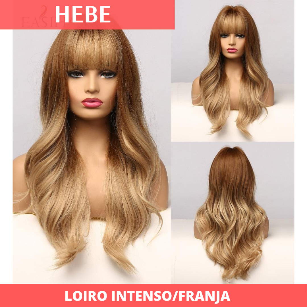 Peruca Lace Front Franja - Fibra Premium