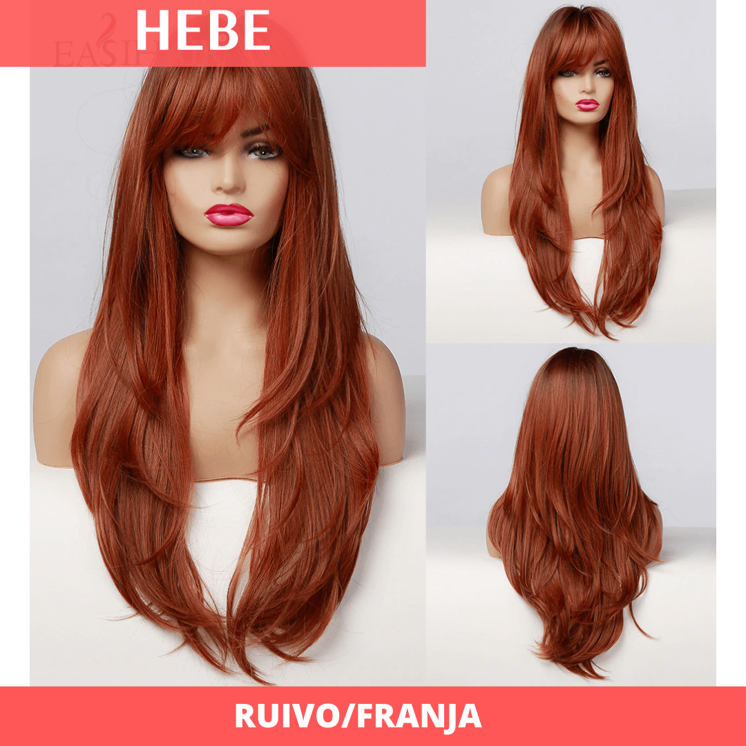 Peruca Lace Front Franja - Fibra Premium