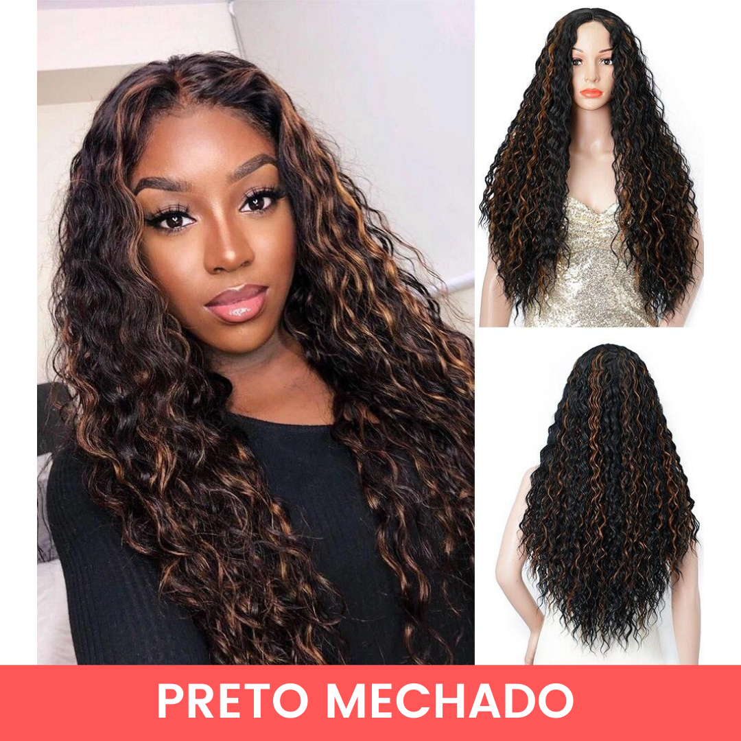 Peruca Lace Front Cacheada - Fibra Premium