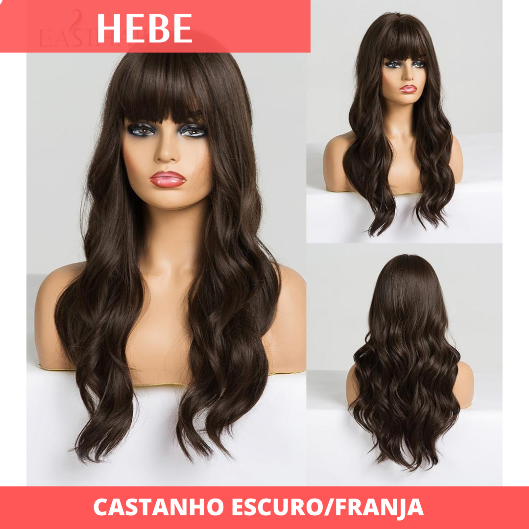 Peruca Lace Front Franja - Fibra Premium