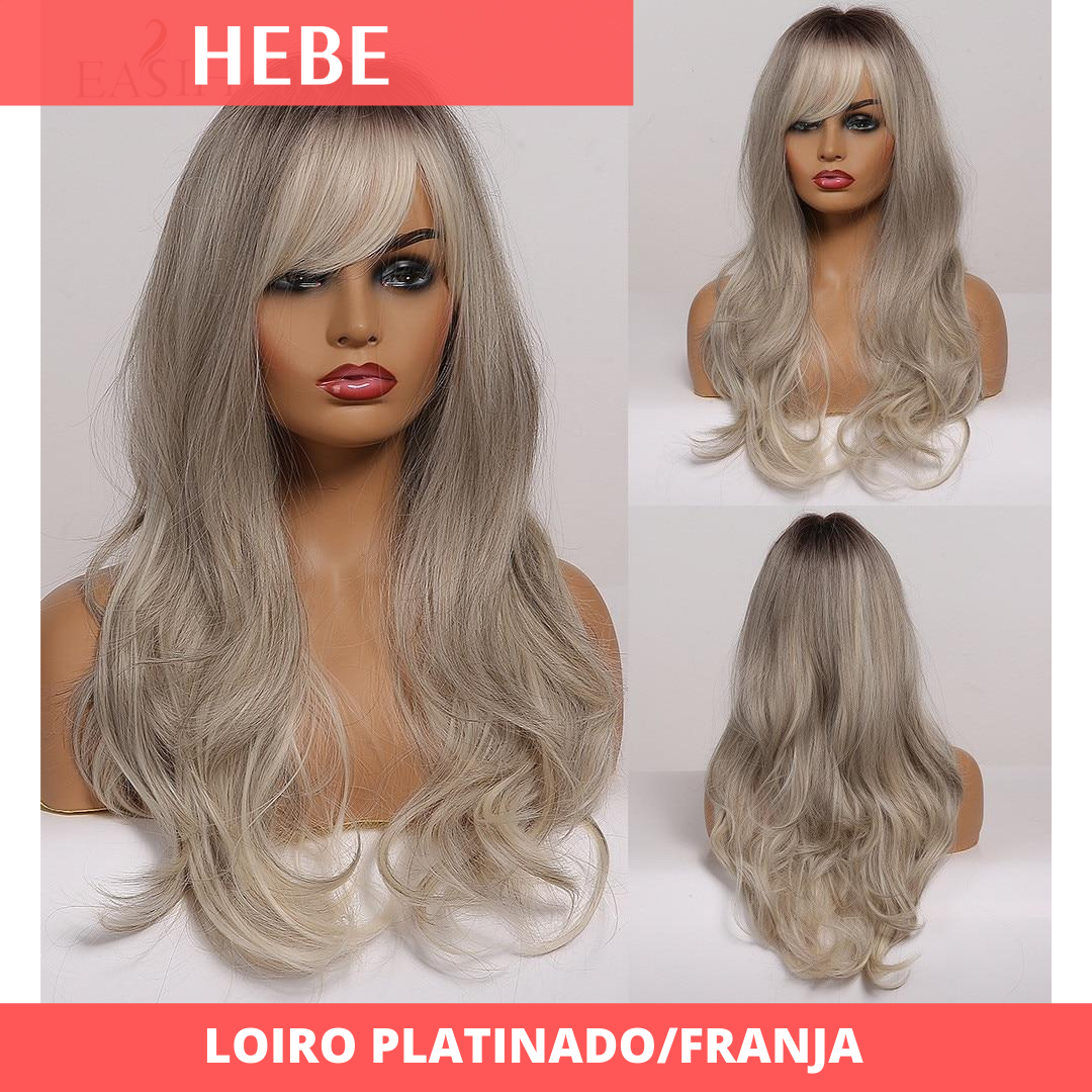 Peruca Lace Front Franja - Fibra Premium