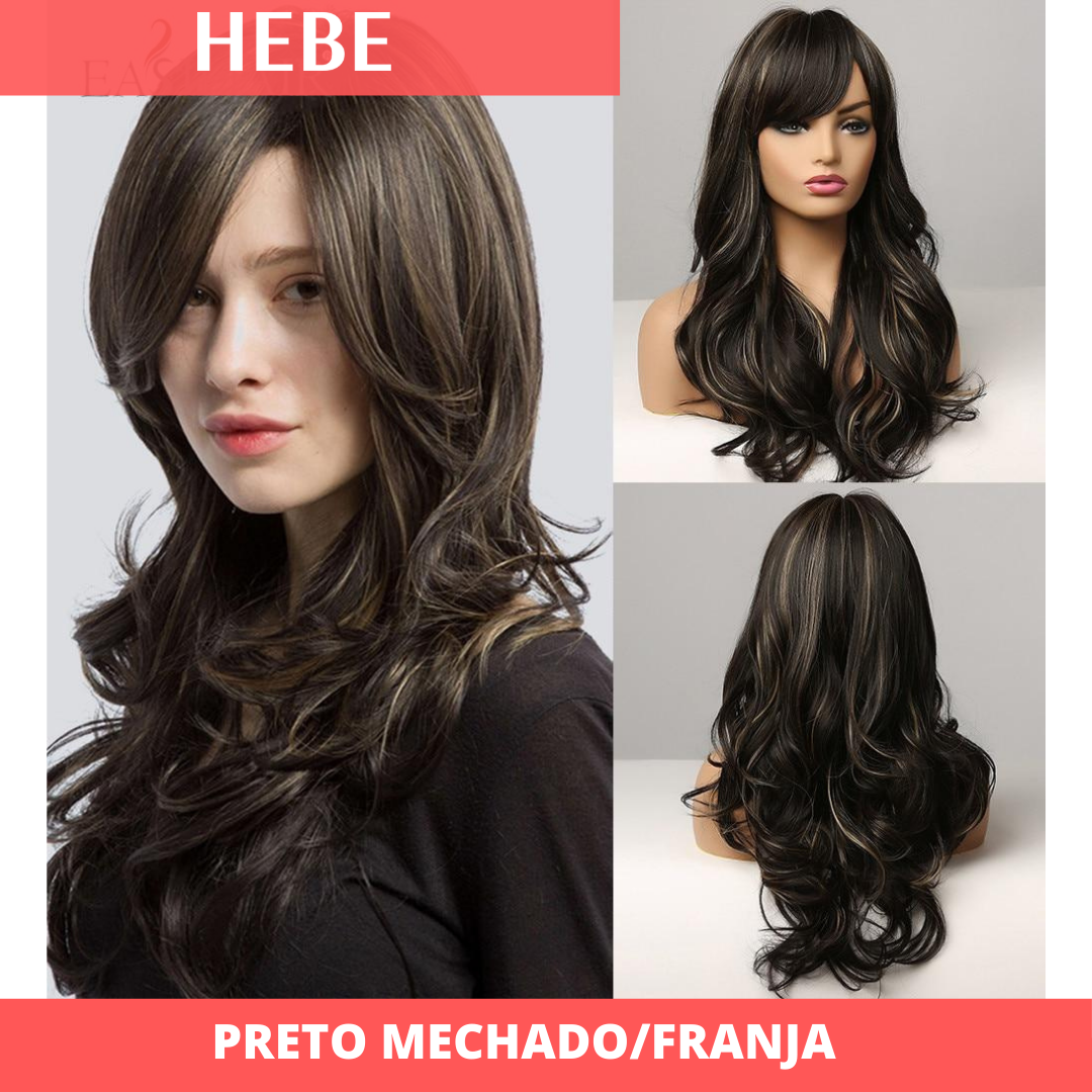 Peruca Lace Front Franja - Fibra Premium