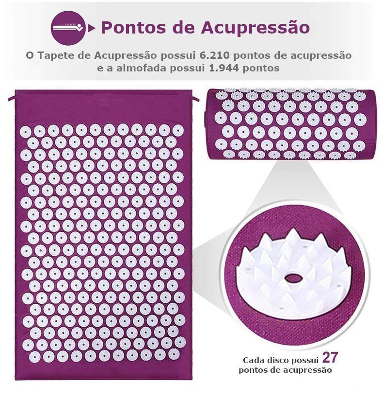 Kit Tapete Massageador Acupressão Relaxing™️ + Almofada e Bolsa de Brinde