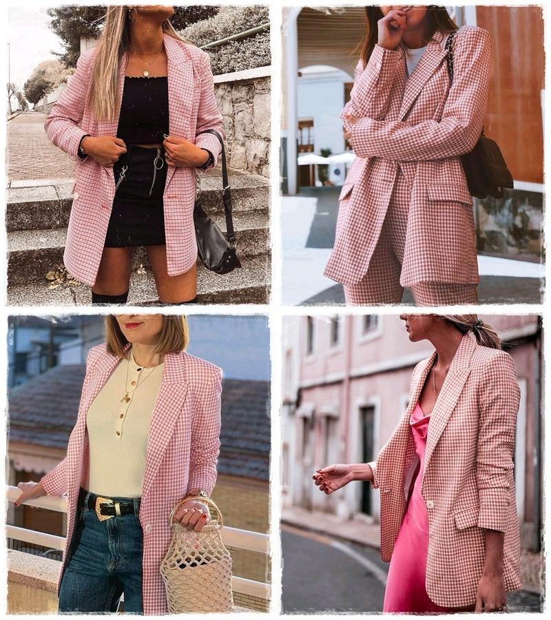 Blazer Rosa Xadrez - Loja HEBE