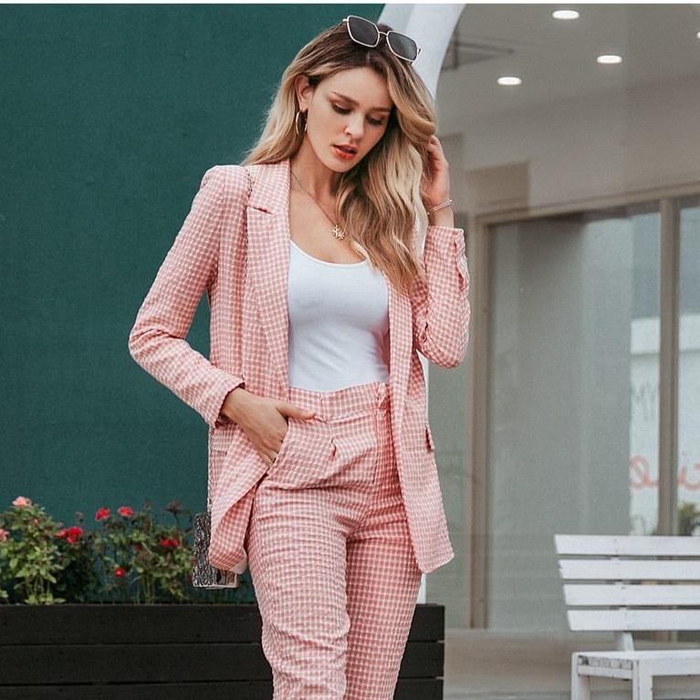 Blazer Rosa Xadrez - Loja HEBE