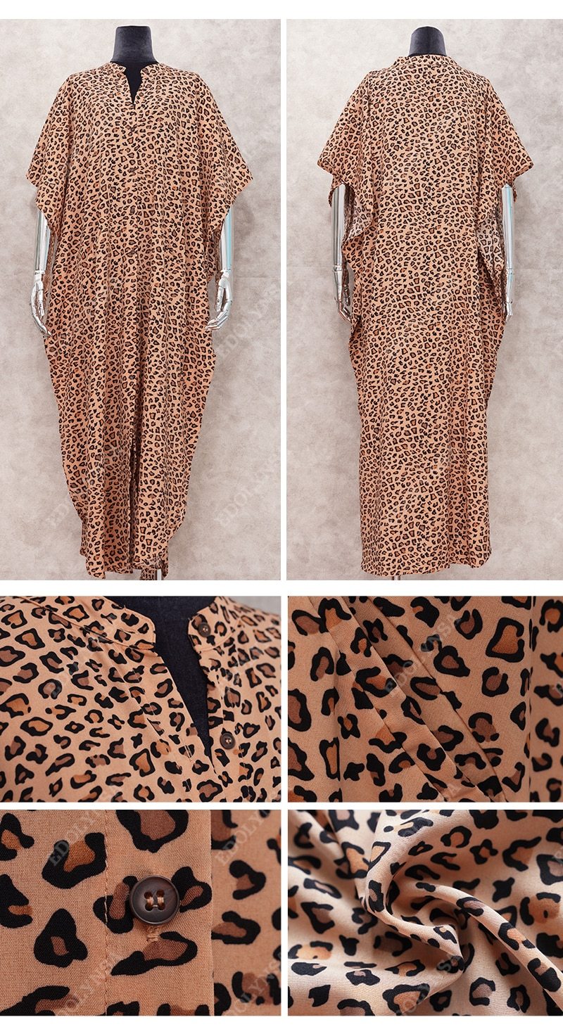 Kaftan Longo  Animal Print Onça Plus Size